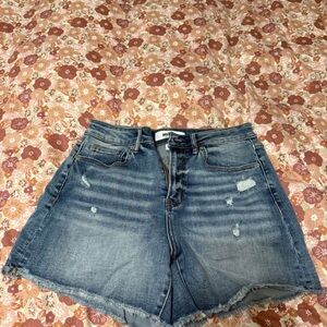 Classic Blue Distressed Women's Jean Shorts
